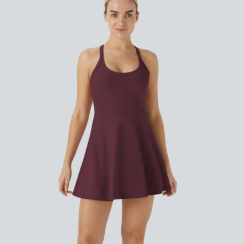 Halara Airy Backless Twisted Cool Touch Dance Active Dress-Easy Peezy Edition